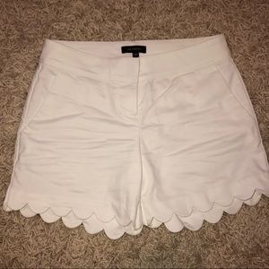 The Limited White Scalloped Shorts